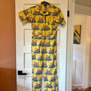 NOOWORKS Dog Party Yellow Printed Jumpsuit